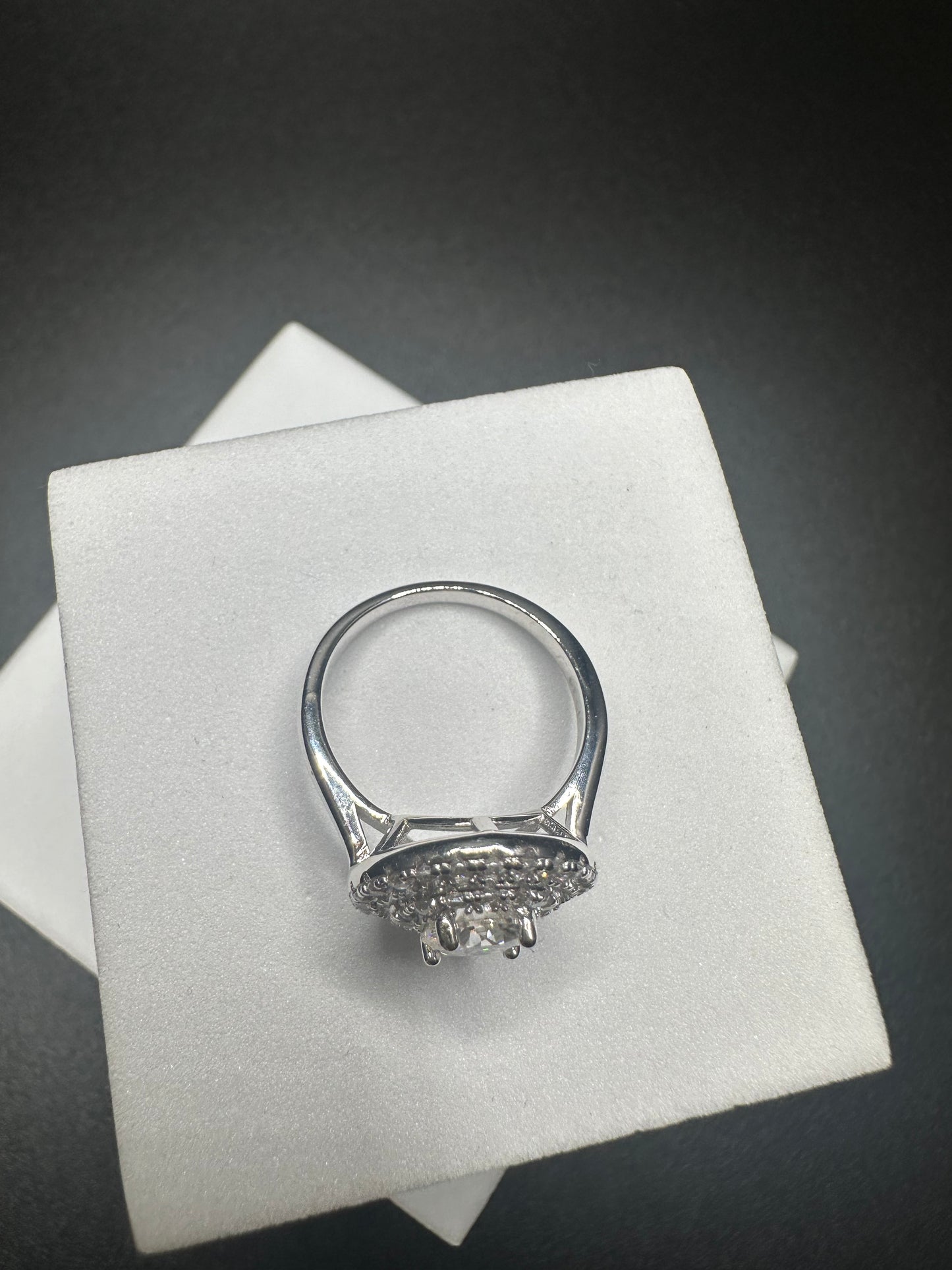6.5mm 1CTW 925 Sterling Silver Round Moissanite Ring