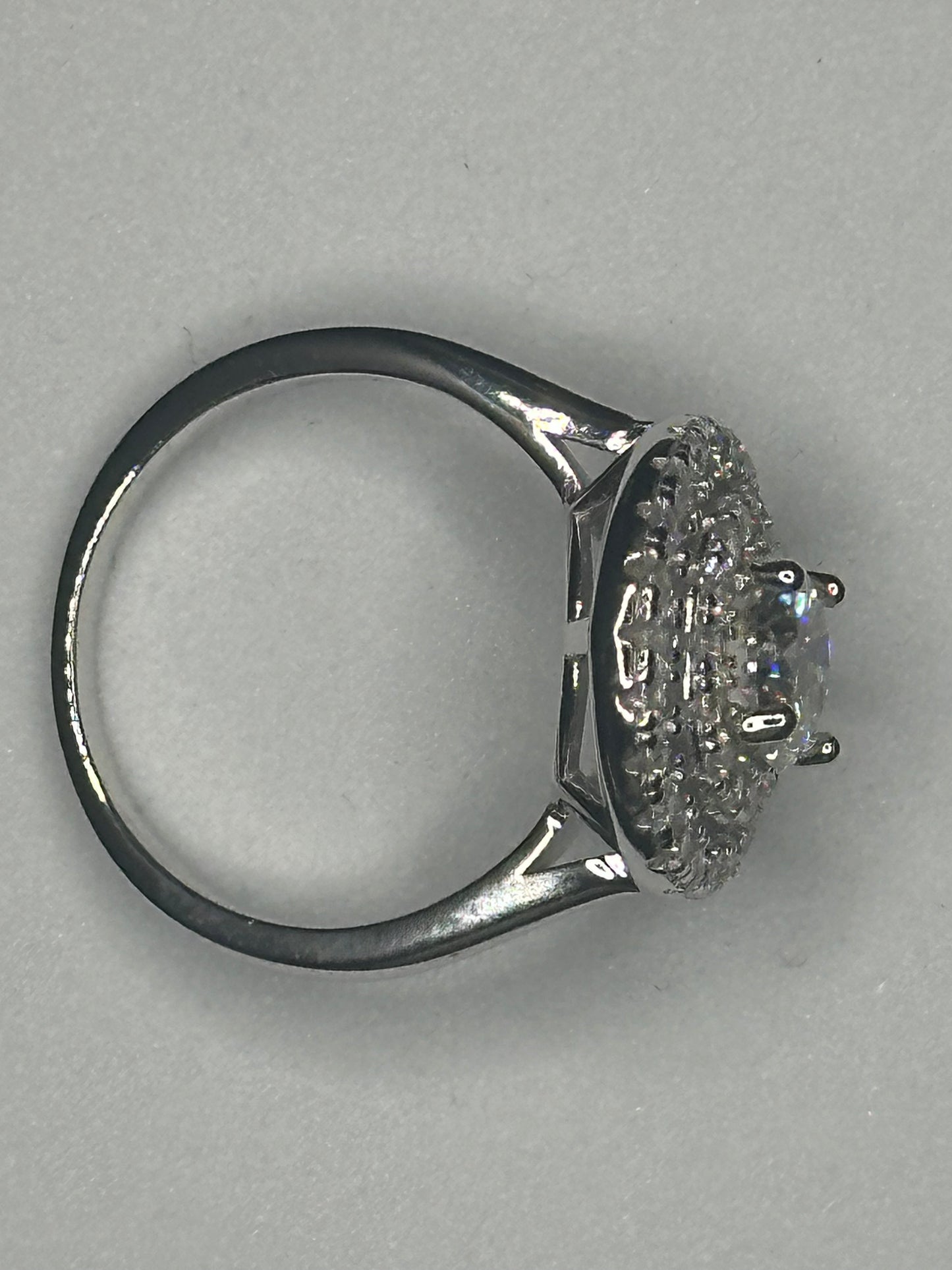 6.5mm 1CTW 925 Sterling Silver Round Moissanite Ring