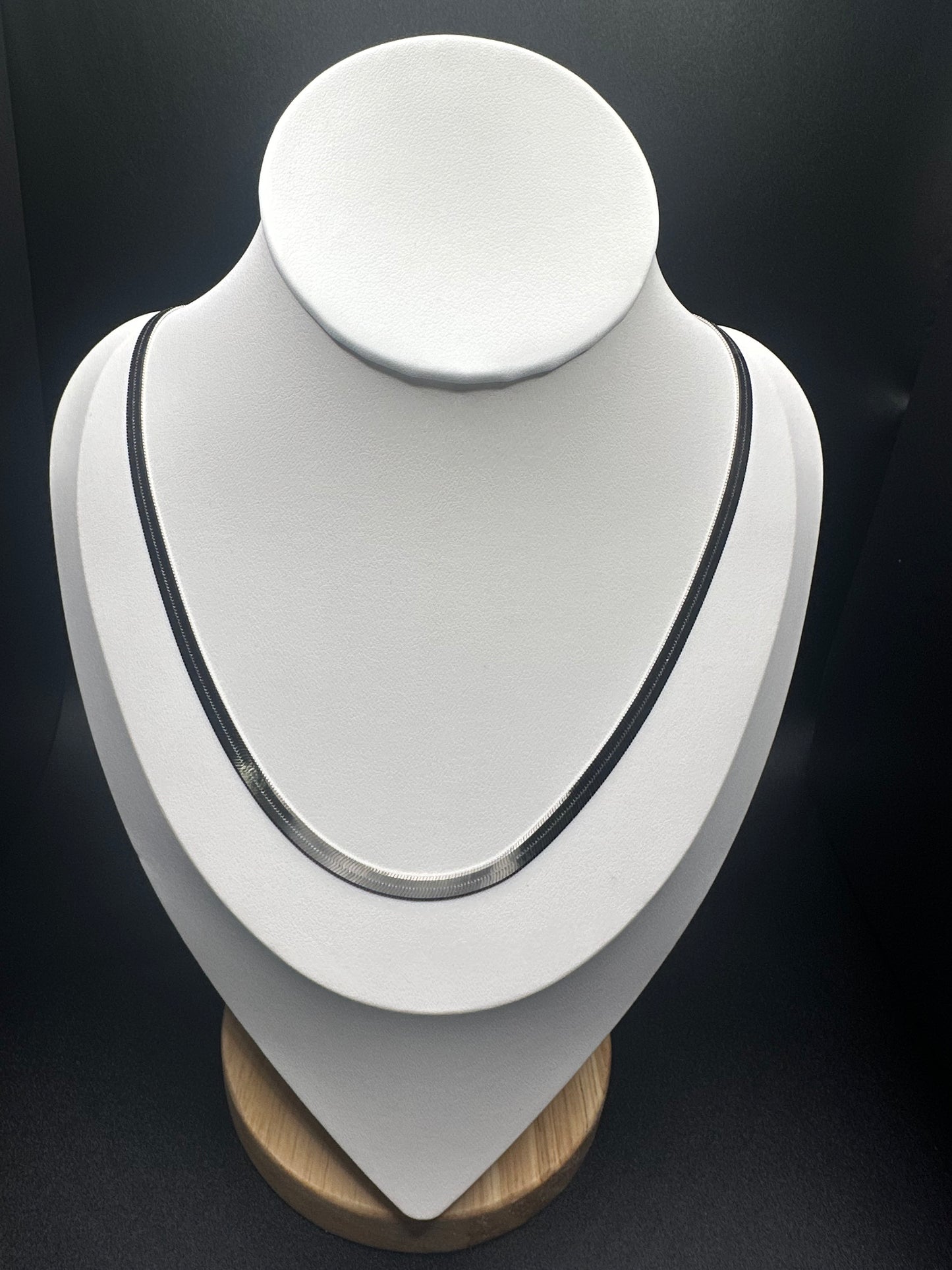 4.5mm 925 Sterling Silver Italian Flexible Flat Necklace – 18" with Optional 18K Gold Finish