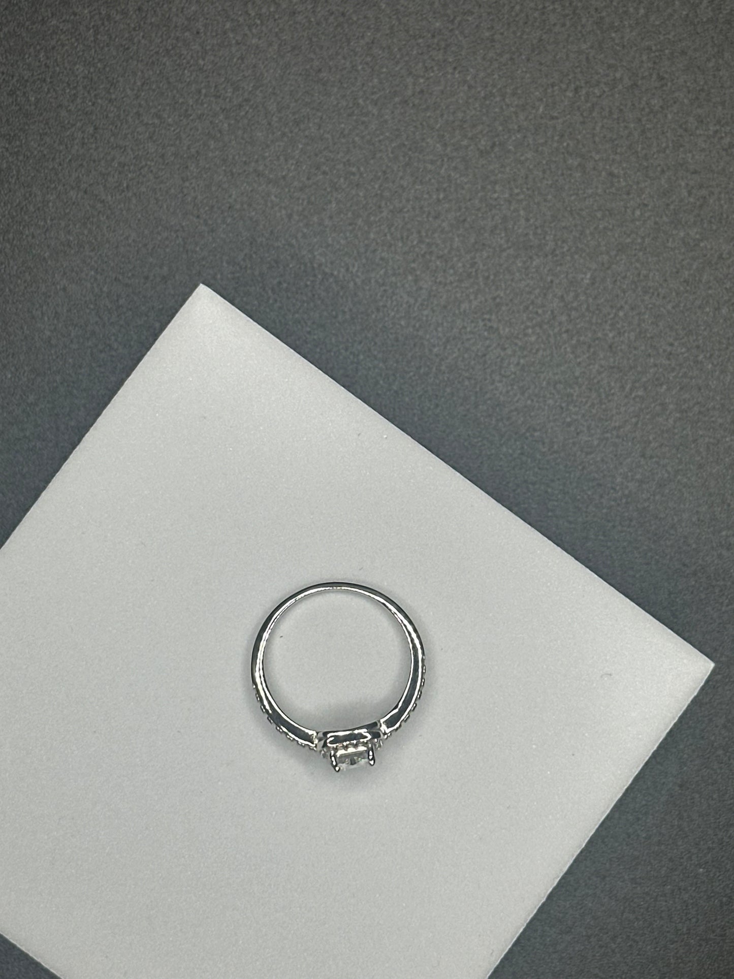 7.5mm Radiant Cut, 1ctw, 925 Sterling Silver Moissanite Ring