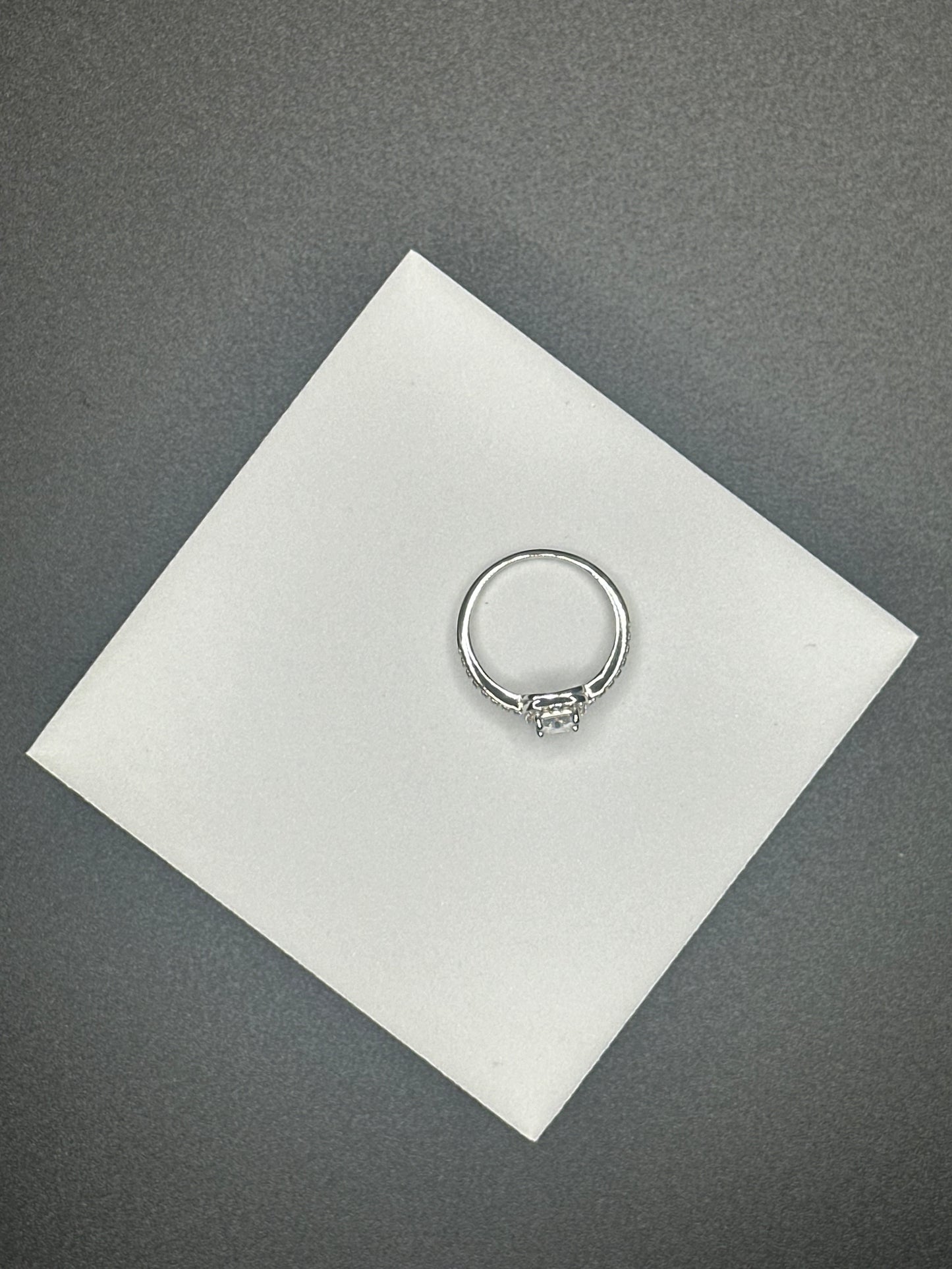 7.5mm Radiant Cut, 1ctw, 925 Sterling Silver Moissanite Ring